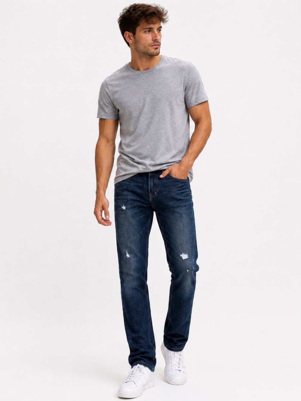 Aeropostale Essex Men’s Straight Leg Jeans Dark Wash Distressed Size 30x32
